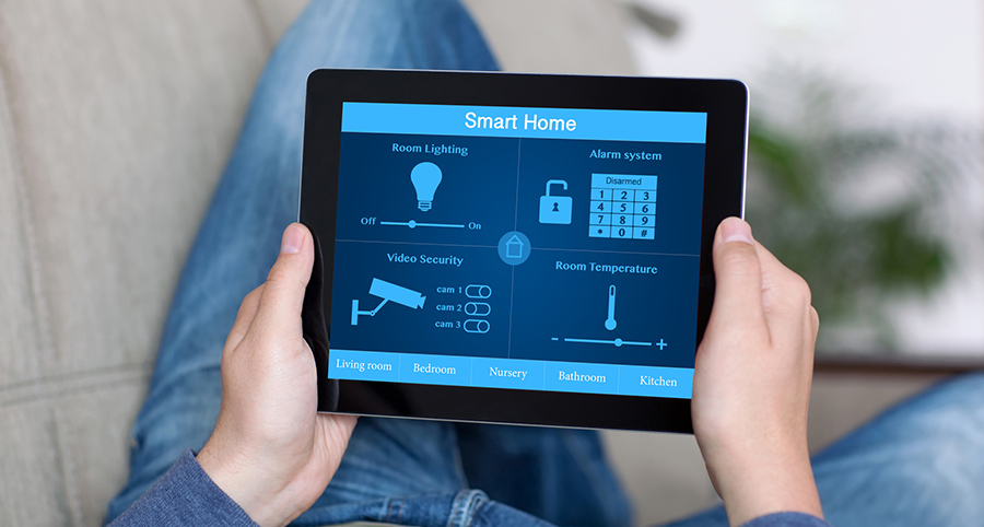 The ability to access and control security components from a mobile device is one of the top smart home trends in Cedar Rapids. Close-up of smart home security app.